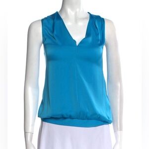 Ramy Brook Vibrant Blue V-Neck Blouse, Small